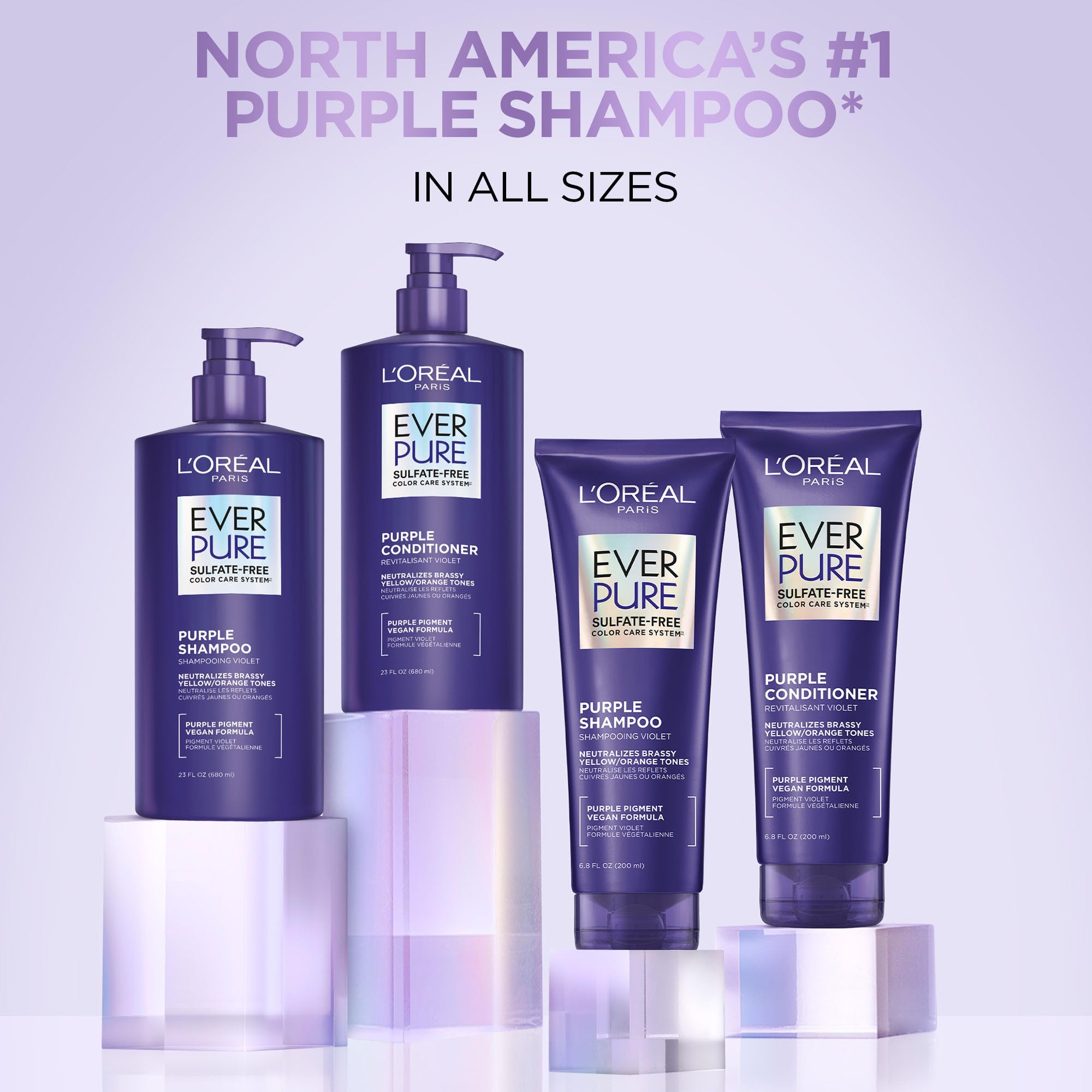 EverPure Sulfate-Free Shampoo, Purple Shampoo for Blonde Hair, Bleached, Brown Highlighted, Silver and Gray Hair, With Purple Pigments, Pack of 1, 680ml 🍁 All In One Marketplace Canada