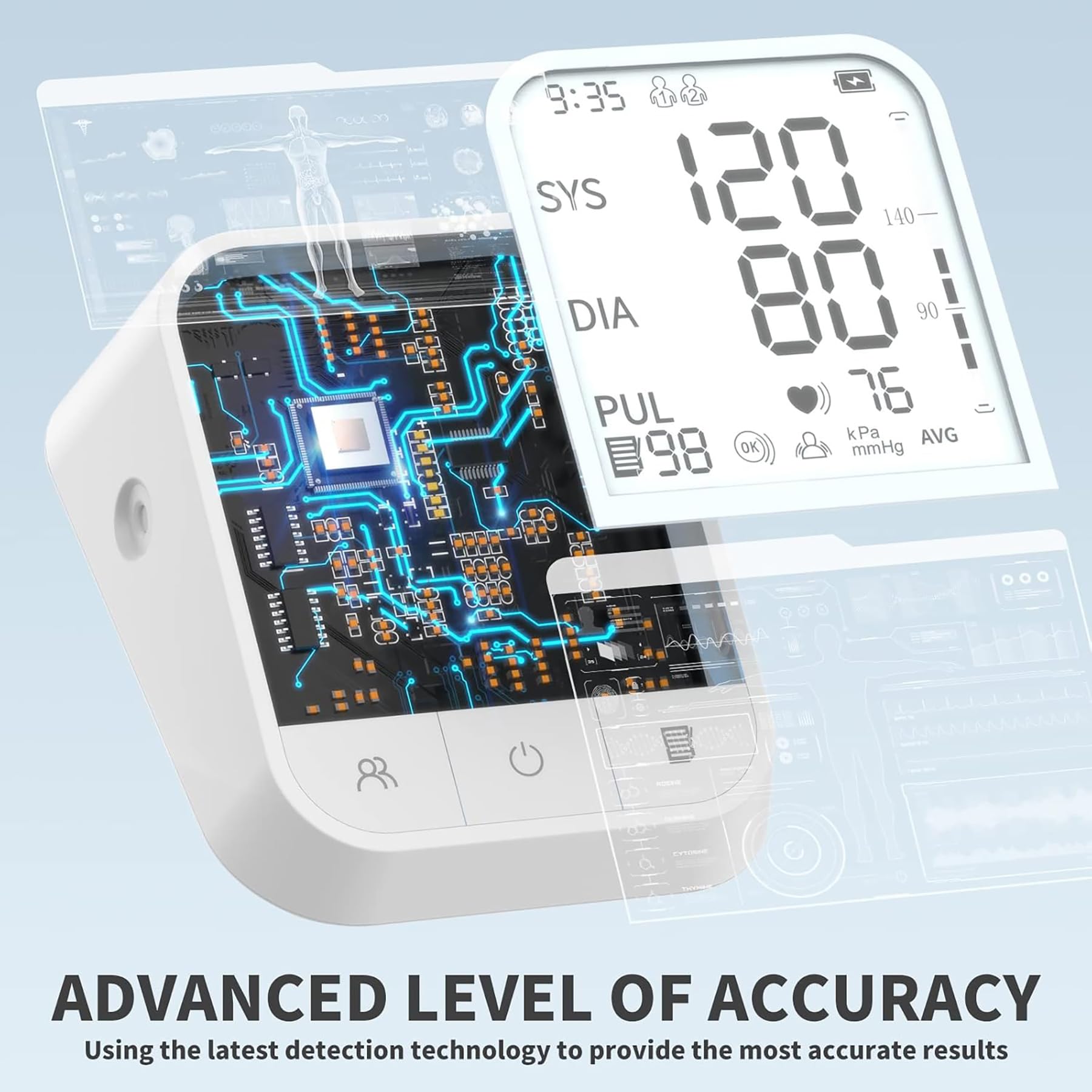 Blood Pressure Monitor Blood Pressure Machine Automatic Upper Arm Adjustable Cuff with Large Backlit Display, 2 * 99 Memory Blood Pressure Monitors for Home Use with Storage Bag 🍁 All In One Marketplace Canada