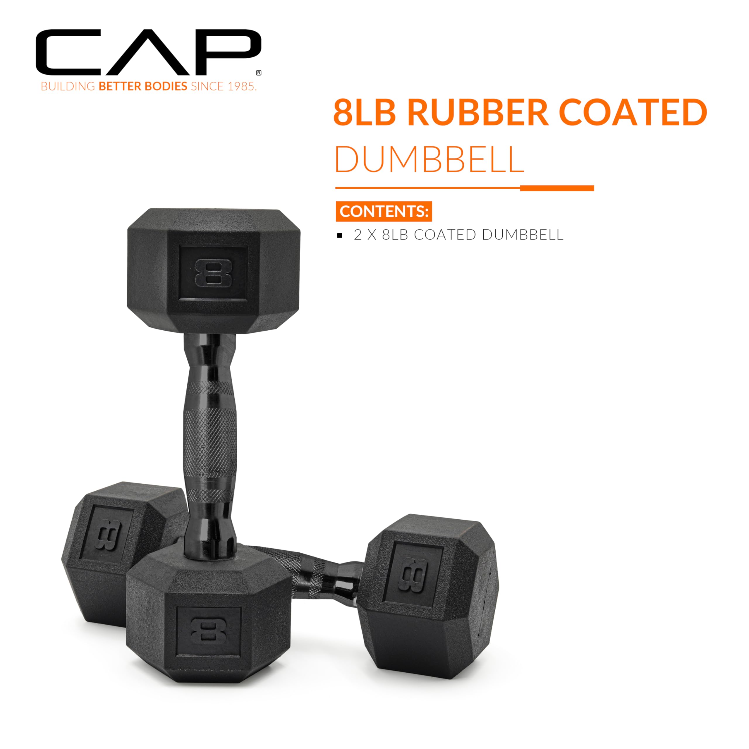CAP Barbell 8 LB Coated Hex Dumbbell Pair with Black Handle 🍁 All In One Marketplace Canada