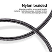 CUGUNU iPhone Charger, 5 Pack 3/3/6/6/10FT Apple MFi Certified USB Lightning Cable Nylon Braided Fast Charging Cord Compatible for iPhone 14/13/12/11/X/Max/8/7/6/5/SE/Plus/iPad - Black 🍁 All In One Marketplace Canada