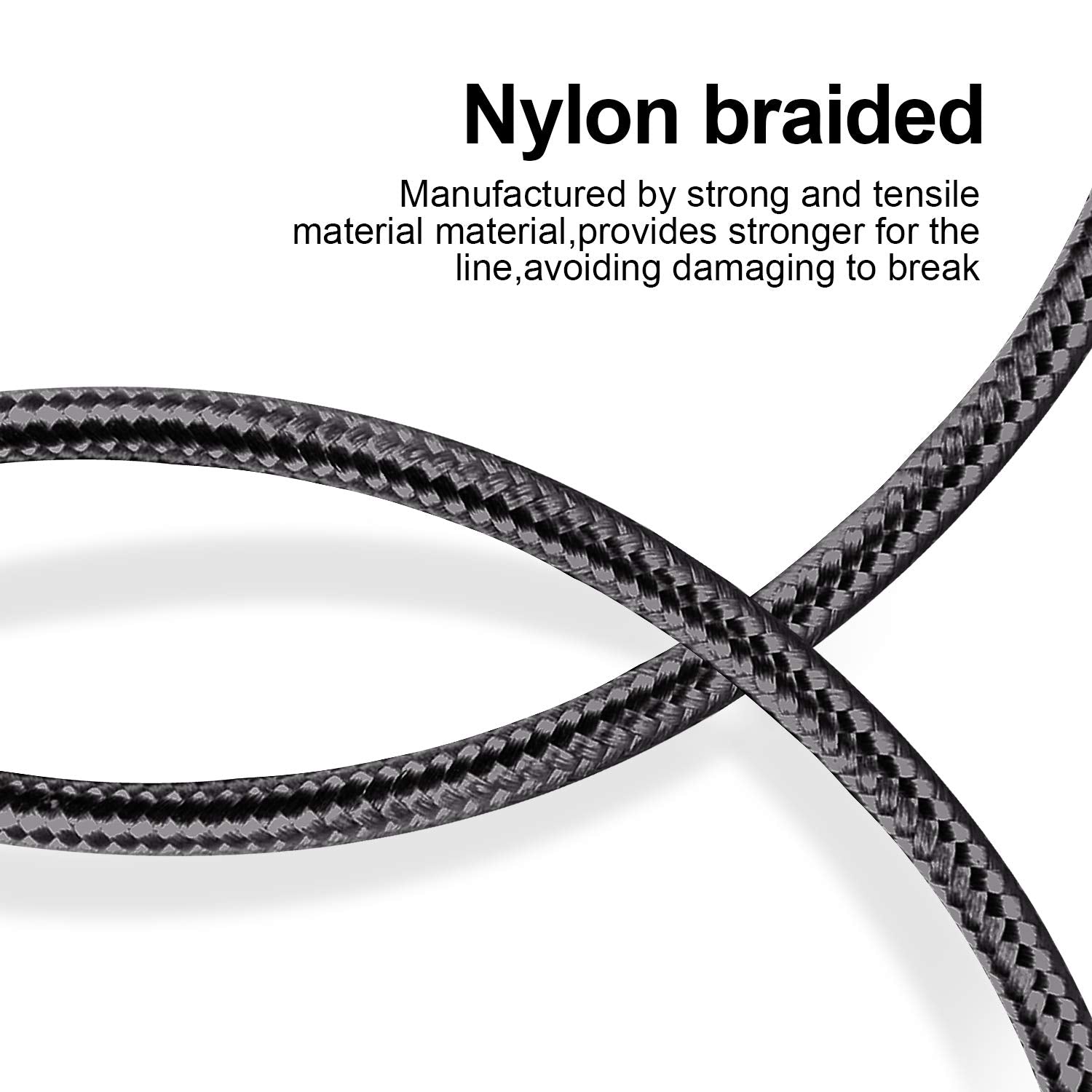 CUGUNU iPhone Charger, 5 Pack 3/3/6/6/10FT Apple MFi Certified USB Lightning Cable Nylon Braided Fast Charging Cord Compatible for iPhone 14/13/12/11/X/Max/8/7/6/5/SE/Plus/iPad - Black 🍁 All In One Marketplace Canada