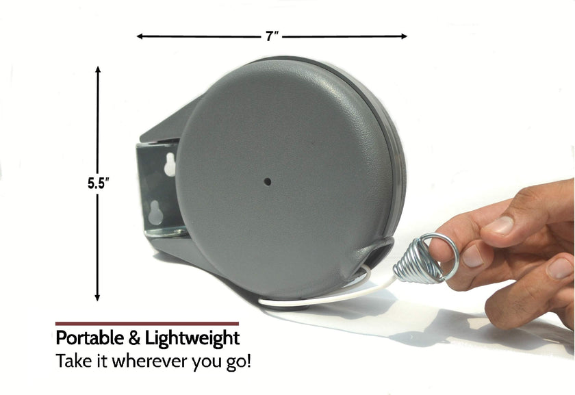 Retractable Clothesline - Portable Heavy Duty Indoor and Outdoor Washing Line - 45 Feet PVC Retracting Clothes Line with Wall Mount Hang The Wet Dry Clothing Laundry - Easy Installation (Grey) 🍁 All In One Marketplace Canada