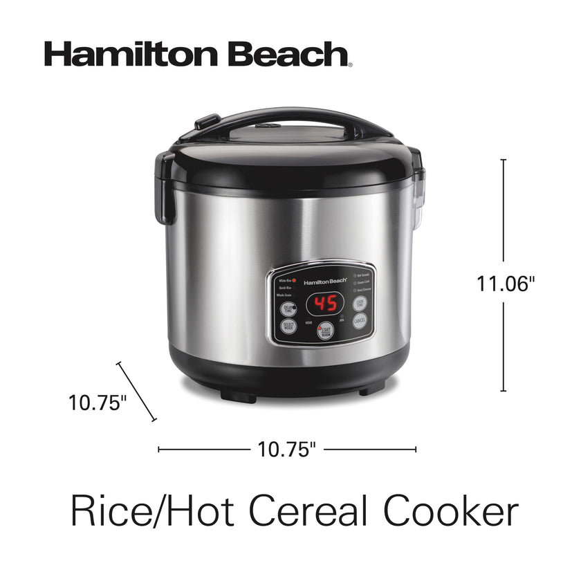 Hamilton Beach Digital Programmable Rice Cooker & Food Steamer, 14 Cups Cooked (7 Cups Uncooked), Stainless Steel, Steam & Rinse Basket, Delay Start, Model 37548MN 🍁 All In One Marketplace Canada