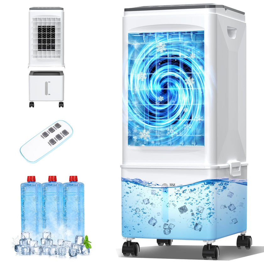 Portable Air Conditioner, 9.5L Portable AC Unit, 24H Fast Cooling, 3 Speeds Cooling Fan, Quiet Air Conditioner Portable w/7H Timer & Remote, Evaporative Air Cooler for Bedroom Home Office 🍁 All In One Marketplace Canada