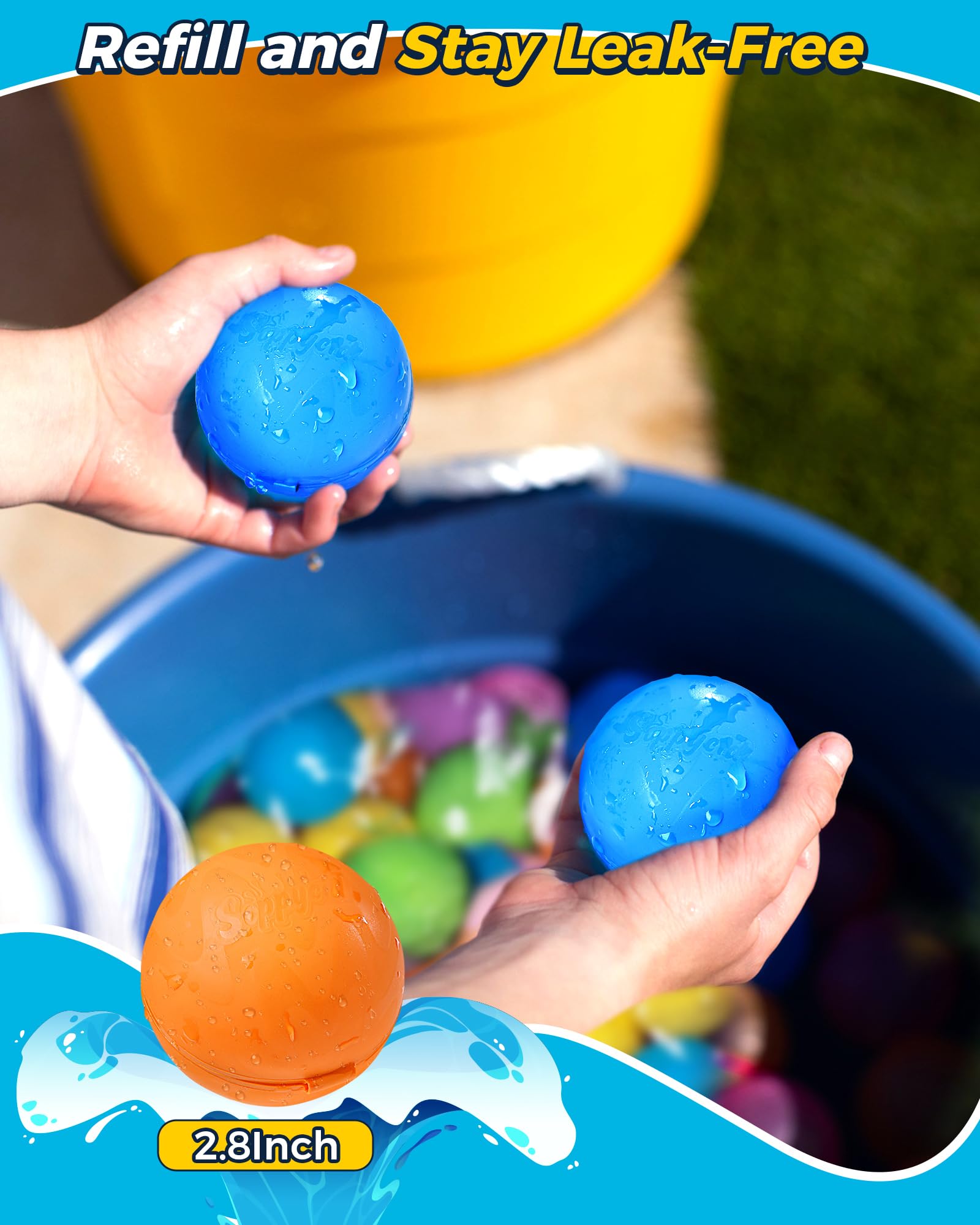 Reusable Water Bomb Balloons, Silicone Water Splash Ball with Mesh Bag, Quick Self-Sealing Water Bomb for Kids Adults Outdoor Activities Water Games Toy Outside Summer Fun Party Supplies (12Pack) 🍁 All In One Marketplace Canada