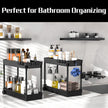 Cicilyna 2 Pack Under Sink Organizer, 2 Tier Bathroom Cabinet Organizers and Storage with Hook, Multi-purpose Storage Basket Shelf for Kitchen, Black 🍁 All In One Marketplace Canada