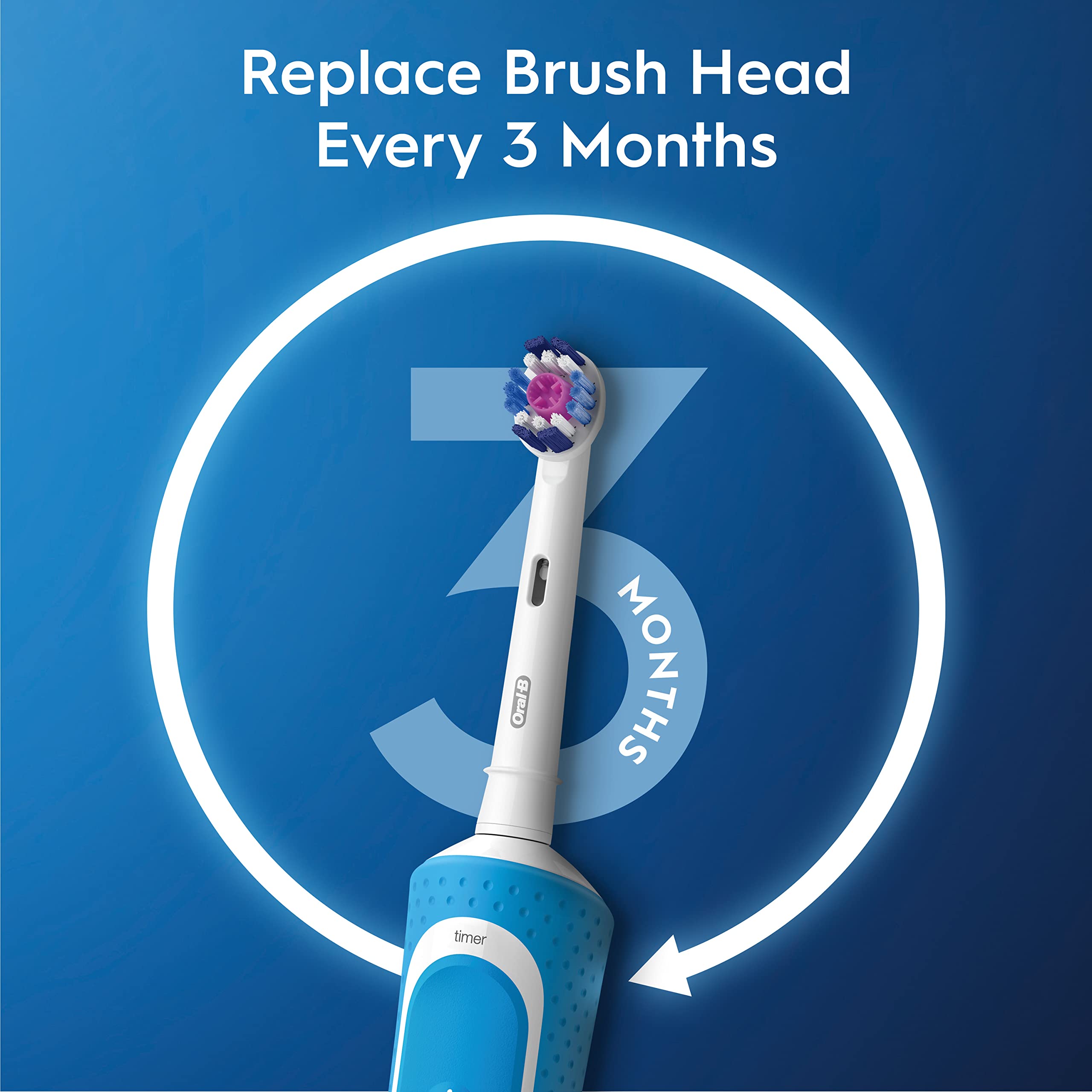 Oral-B Pro 400 3D White Vitality Electric Toothbrush with (2) Brush Heads, Rechargeable, Blue 🍁 All In One Marketplace Canada