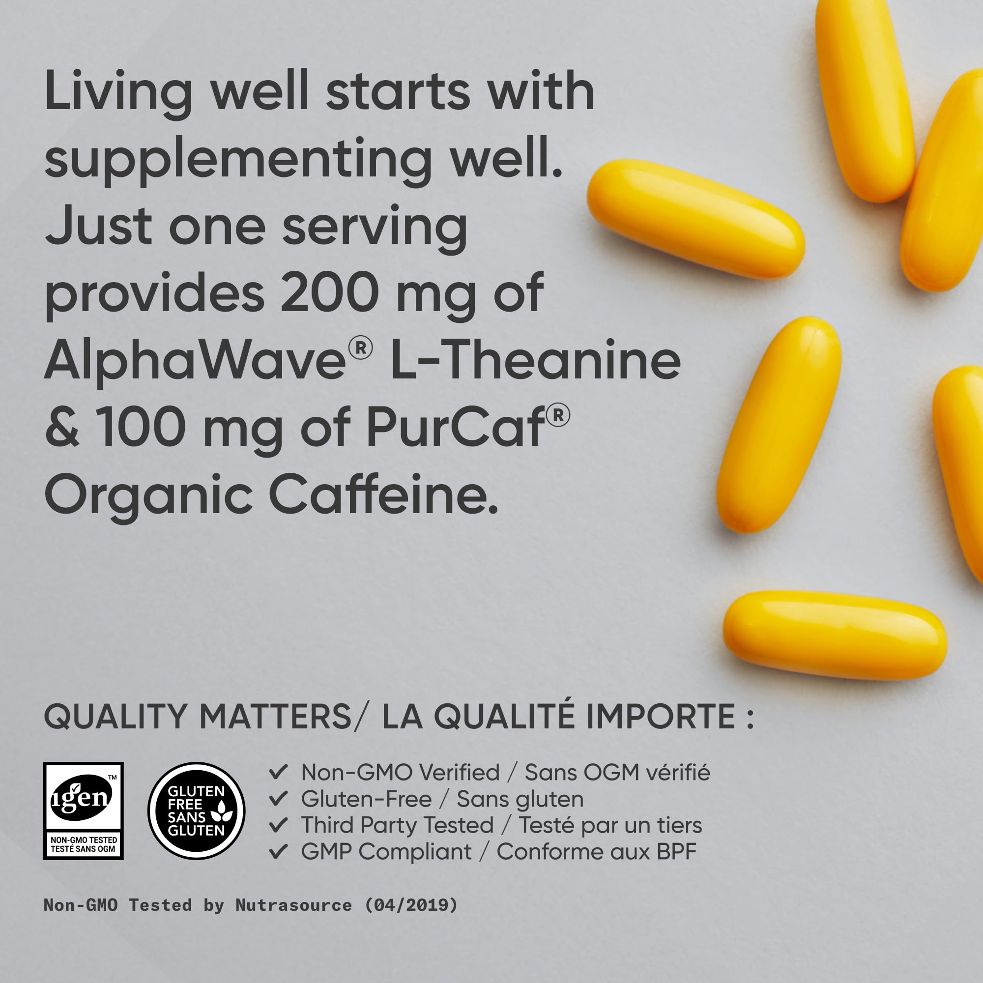 Sports Research® 2-in-1 L-Theanine Supplement with Caffeine & MCT Oil from Organic Coconuts - Focused Energy, Alertness & Relaxation Without Drowsiness - 200mg L Theanine, 100mg Caffeine - 60 Softgels 🍁 All In One Marketplace Canada