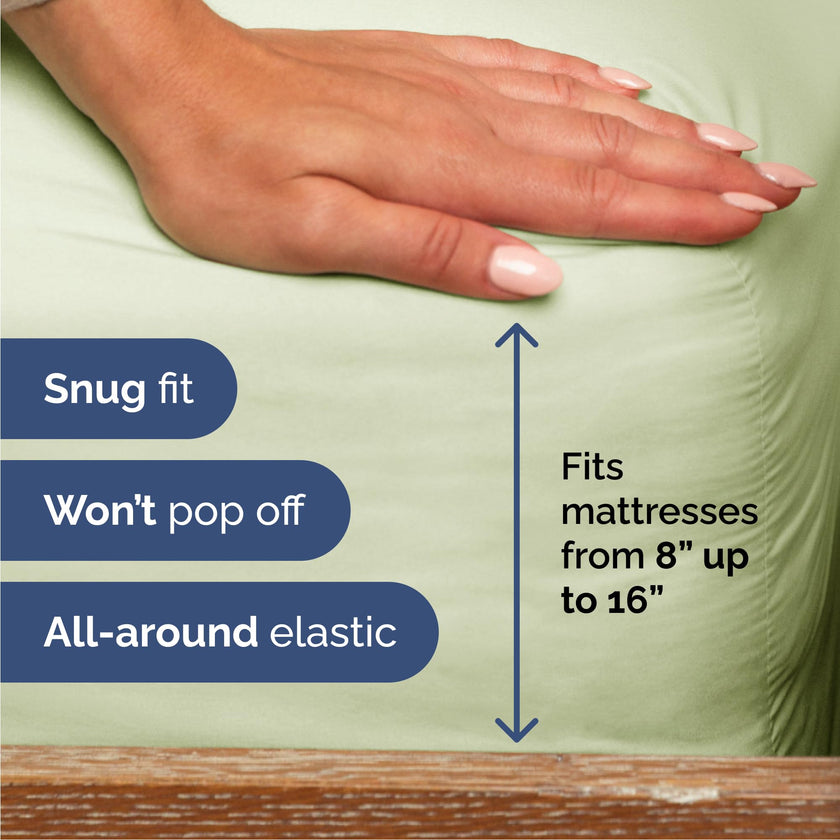 Queen Size 4 Piece Sheet Set - Comfy Breathable & Cooling Sheets - Hotel Luxury Bed Sheets for Women & Men - Deep Pockets, Easy-Fit, Soft & Wrinkle Free Sheets - Light Sage Green Oeko-Tex Bed Sheets 🍁 All In One Marketplace Canada