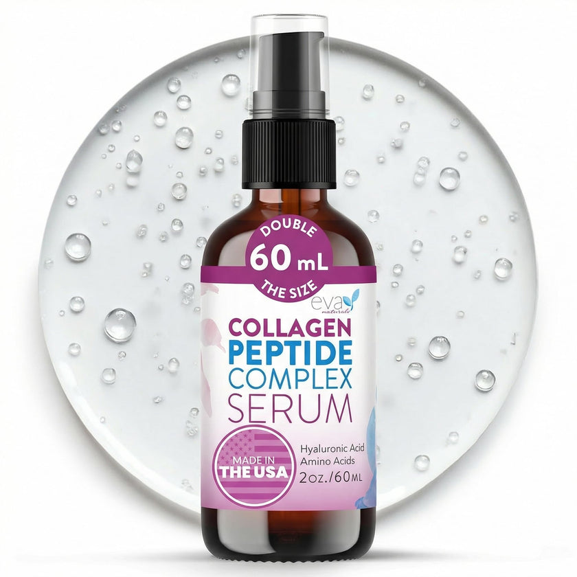 Eva Naturals Peptide Serum for Face – Collagen Boosting Anti-Aging Facial Serum for Wrinkles, Fine Lines & Microneedling – Skin Firming, Smoothing & Hydrating Peptides Booster 🍁 All In One Marketplace Canada