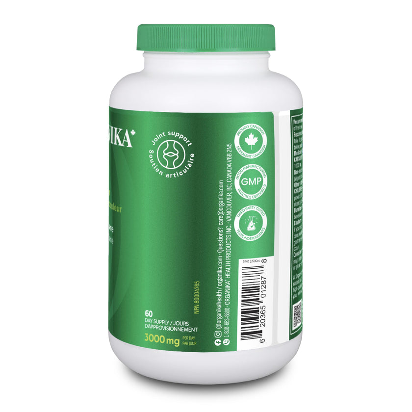 Organika MSM - Joint Support and Inflammation Relief Supplement | Supports Healthier Joints, Bones and Cartilage | Stronger Hair, Skin and Nails | Potent Antioxidant | 1,000mg of MSM - 180 vcaps 🍁 All In One Marketplace Canada
