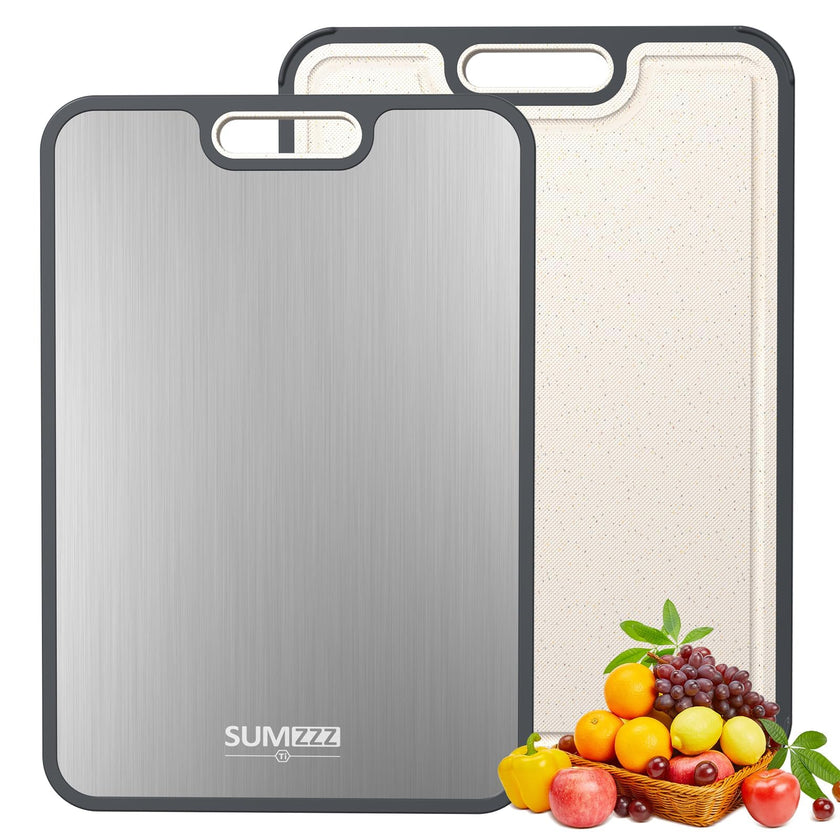 Titanium Cutting Board for Kitchen, Cutting Board Double Sided Food Grade, Pure Titanium/PP, Easy to Clean Large Size 16”×10” 🍁 All In One Marketplace Canada