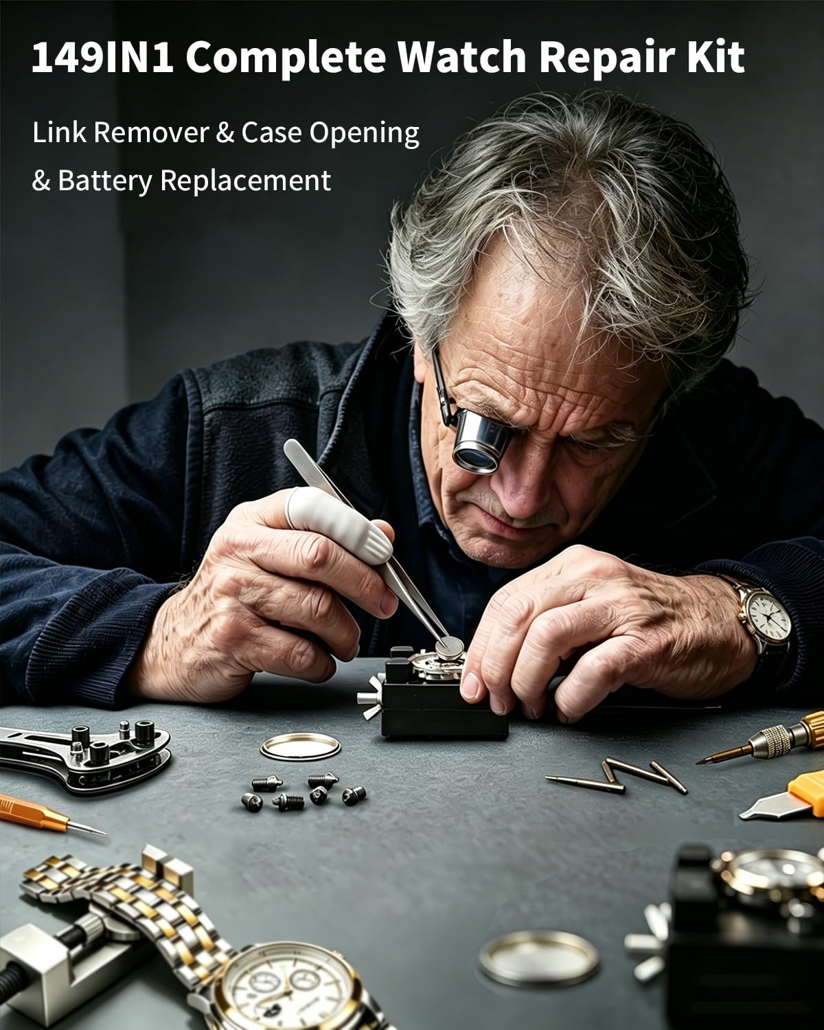 EasyTime Watch Repair Kit, Watch Link Removal Tool, Watch Band Adjustment, Including Watch Back Case Opener, Spring Bar, Operation Manual, Suitable for Battery Replacement and Strap disassemble 🍁 All In One Marketplace Canada