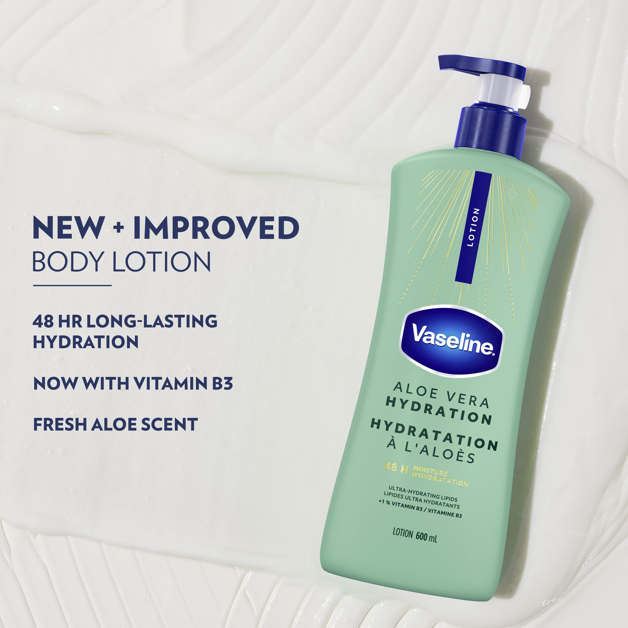 Vaseline Intensive Care Aloe Vera Hydration Body Lotion for Dry Skin with 48H Moisture + Ultra hydrating lipids, 600 ml (3-pack) 🍁 All In One Marketplace Canada