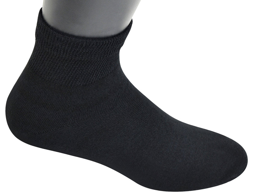 Yomandamor 5 Pairs Mens Bamboo Blend Cotton Ankle Extra-Wide Diabetic Socks with Seamless Toe(Size:10-13)(black) 🍁 All In One Marketplace Canada