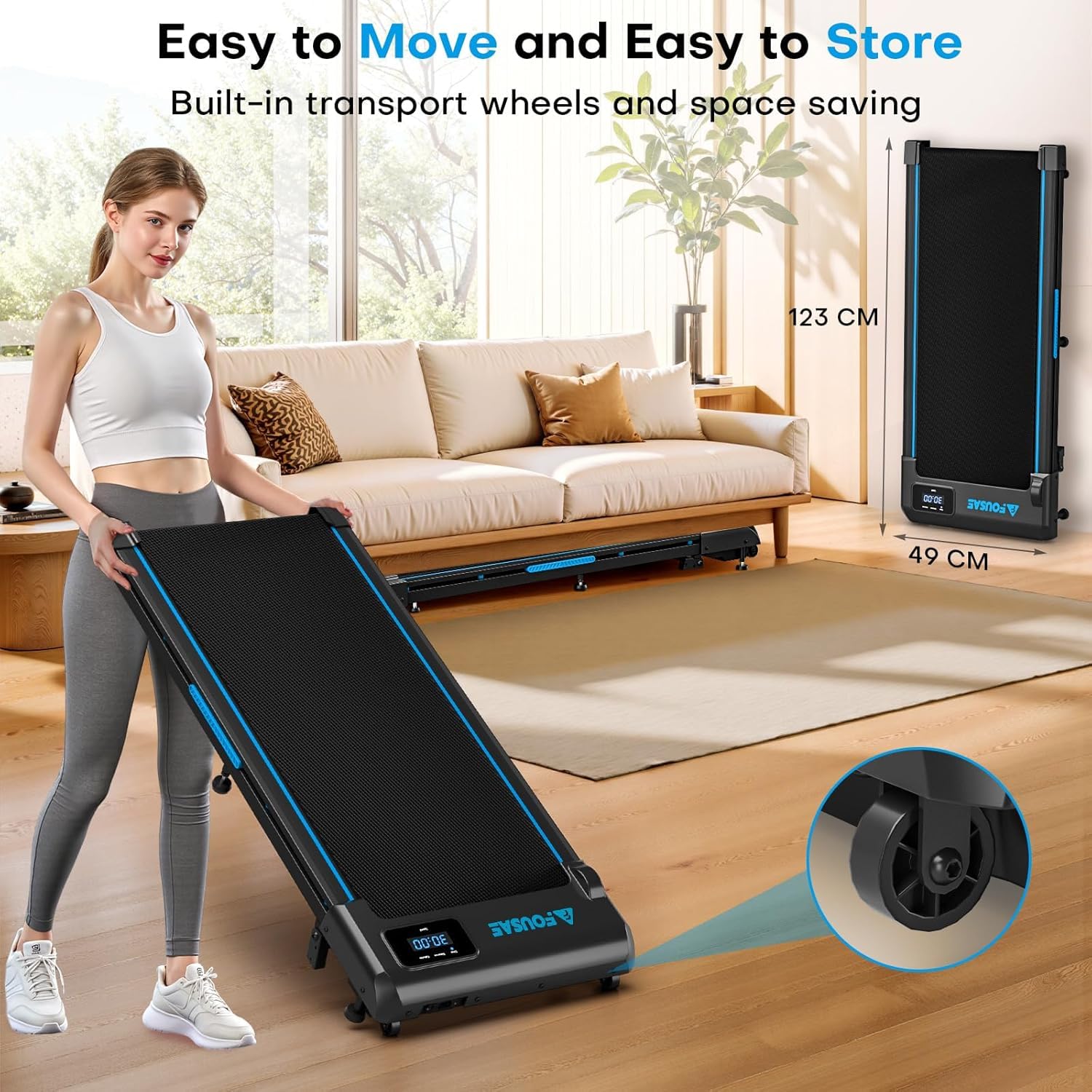 Walking Pad with 9% Incline, FOUSAE 3 in 1 6.2 MPH Treadmill for Home with Double Frame 330 LB Weight Capacity, 2.5 HP Under Desk Walking Pad Treadmill with 12 HIIT Programs, Magnetic Remote Control 🍁 All In One Marketplace Canada