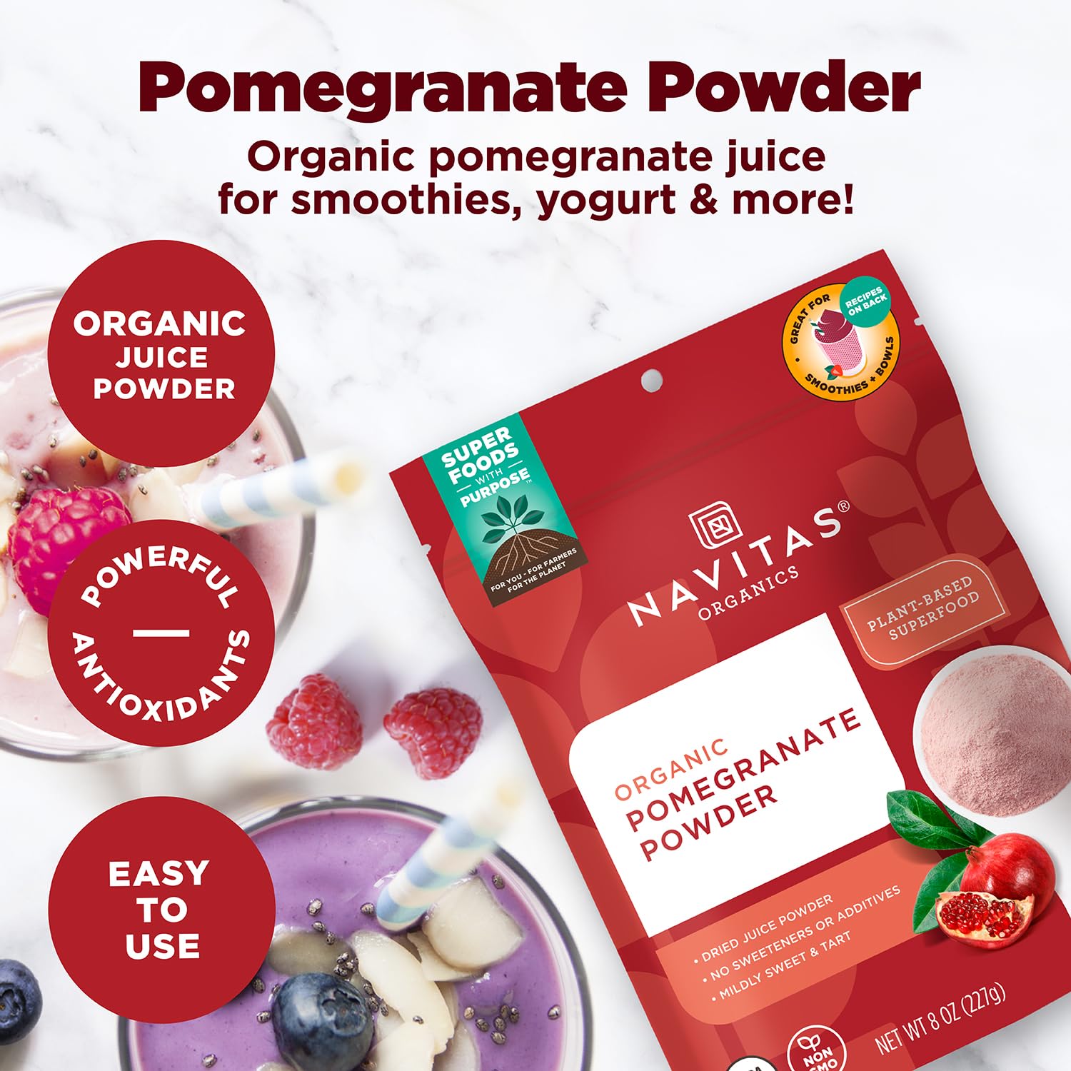 Navitas Organics Pomegranate Powder, 8 oz. Bag 🍁 All In One Marketplace Canada