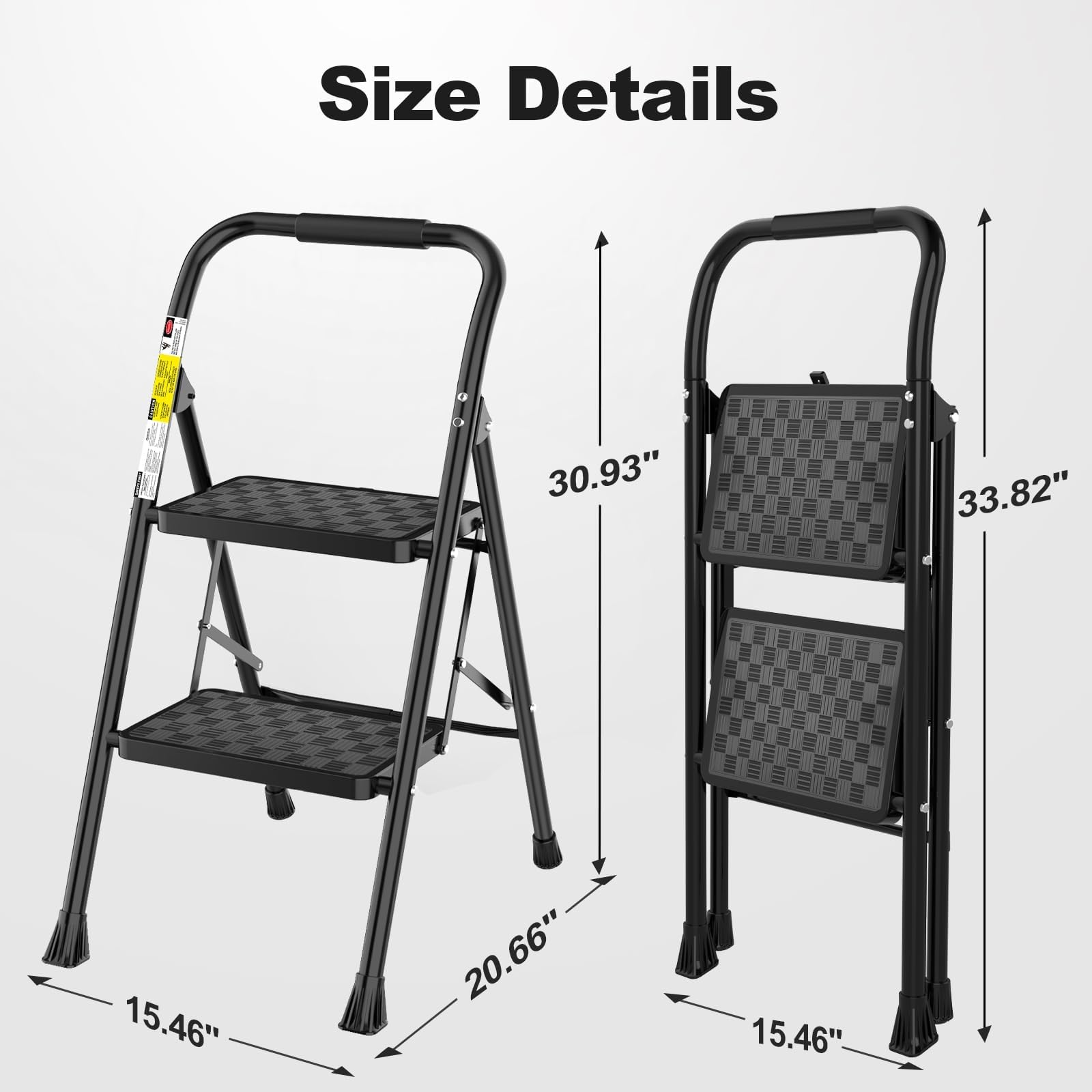 HBTower Step Ladder, 2 Step Stool for Adults, 2 Step Ladder Folding Step Stool with Cushioned Handle, 330 lbs/150 kg Capacity, 2 Step Ladder with Wide Anti-Slip Pedal Ergonomic Design 🍁 All In One Marketplace Canada
