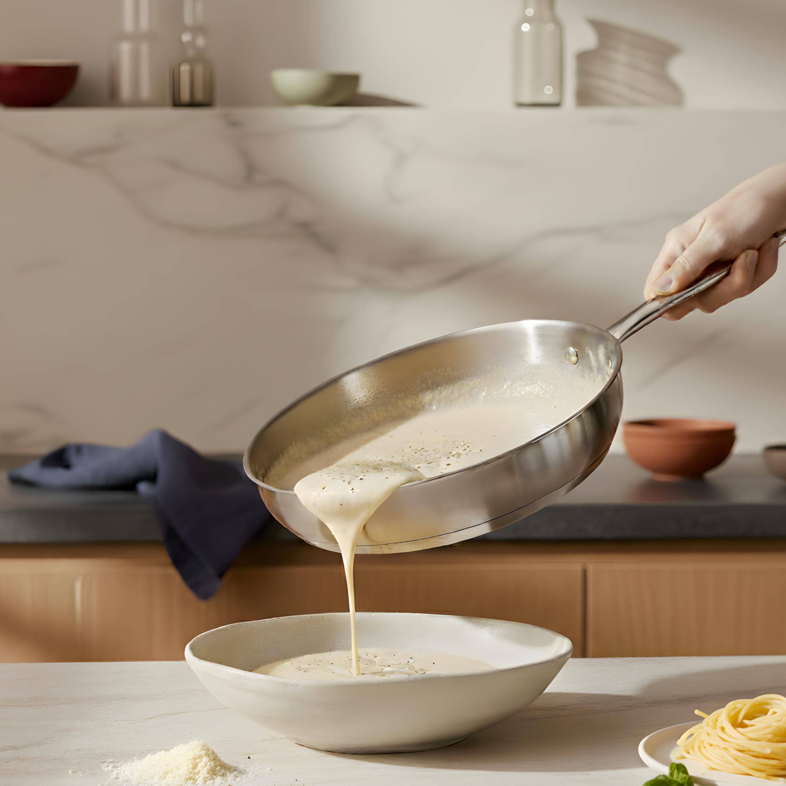 Lagostina Moderna 2 Piece Stainless Steel Pan Set (26cm / 10in and 30cm / 12in), Commercial Capsule Base, Induction Safe Cookware, Dishwasher and Oven Safe up to 400ºF / 204ºF, Silver 🍁 All In One Marketplace Canada