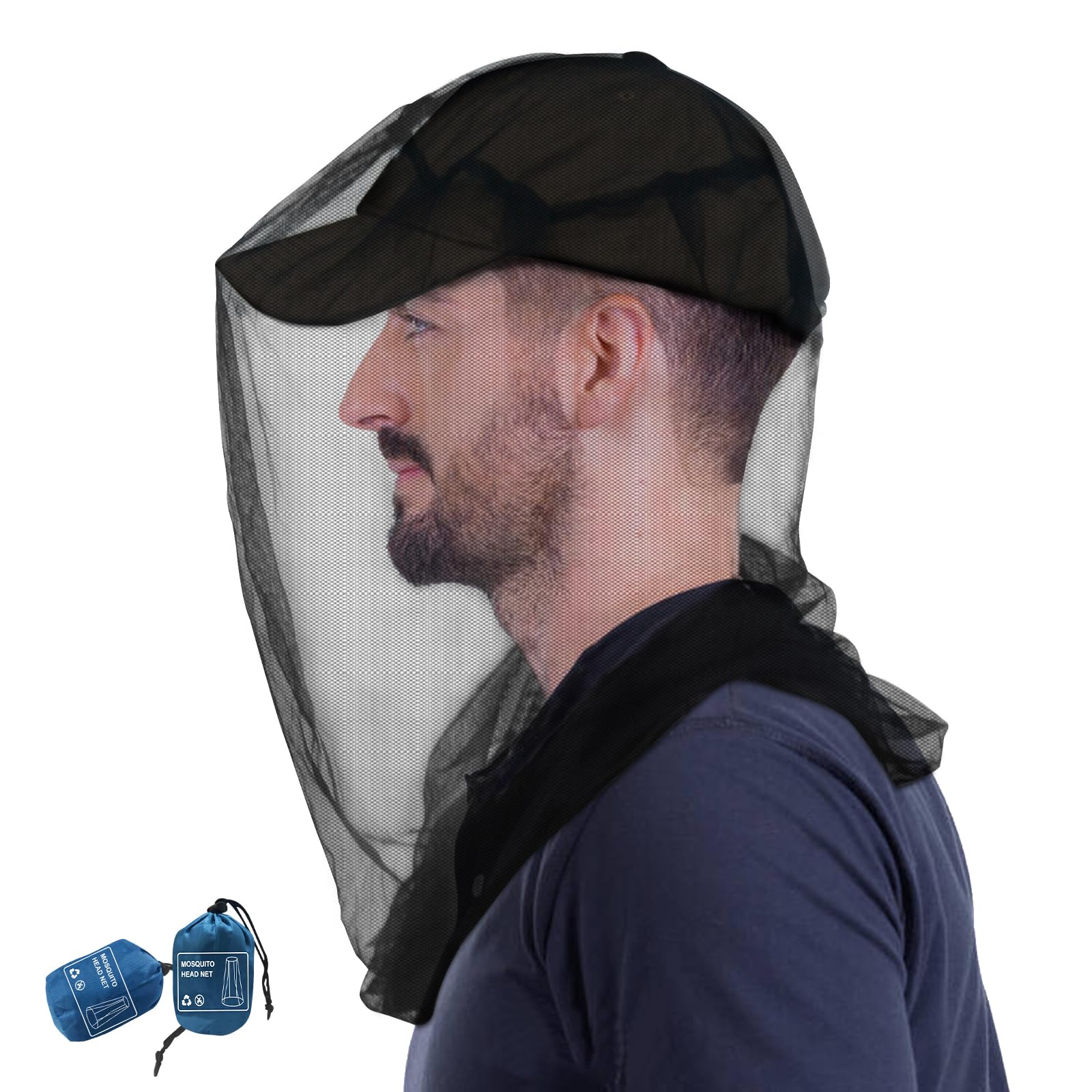 South to East Premium Mosquito Head Net for Insect, 2 Pack, Fly & Bug Protection | Ultra Large & Long, Extra Fine Holes for Camping, Hiking, Fishing, Gardening, Safari, Fits All Hats for Men & Women 🍁 All In One Marketplace Canada