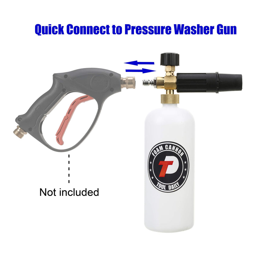 Tool Daily Foam Cannon with 1/4’’ Quick Connector, 1 Liter, 5 Pressure Washer Nozzle Tips 🍁 All In One Marketplace Canada