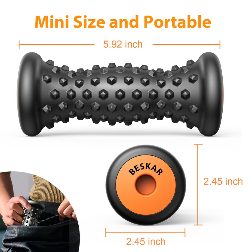 BESKAR Foot Massage Roller for Plantar Fasciitis Relief, Portable Foot Roller to Deep Tissue Muscle Massage, Foot Arch and Heel Pain, Foot Trigger Point Therapy Reflexology Tool 🍁 All In One Marketplace Canada