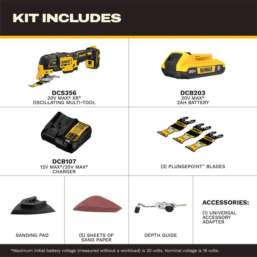 DEWALT 20V MAX XR Oscillating Multi-Tool Kit, Variable Speed (DCS356D1) 🍁 All In One Marketplace Canada