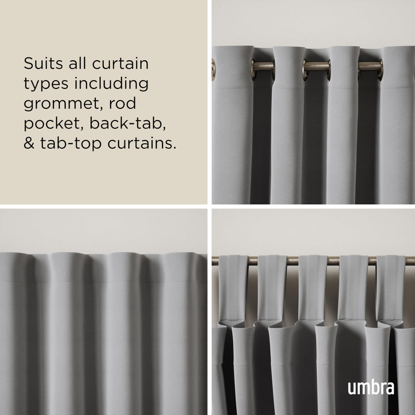 Umbra Twilight Double Curtain Rod Set – Wrap Around Design Ideal for Blackout or Room Darkening Panels, 66 to 144 Inches, Nickel 🍁 All In One Marketplace Canada