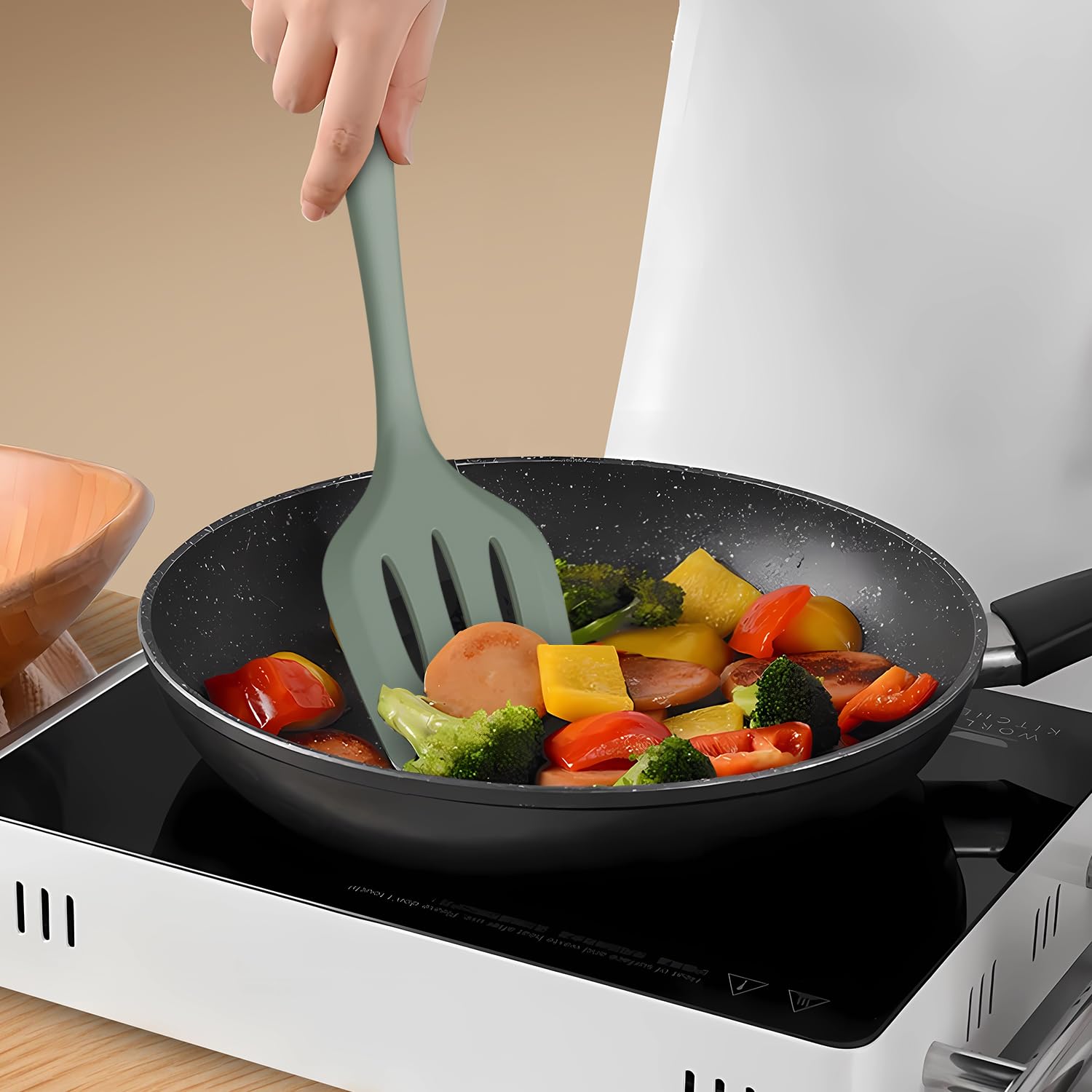 Silicone Cooking Utensils Set - 446°F Heat Resistant Silicone Kitchen Utensils,Spatula,Spoon, All Clad Kitchen Utensil Sets Gadgets Tools for Nonstick Cookware,Dishwasher Safe BPA Free (Multicolor) 🍁 All In One Marketplace Canada