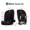 Diono Radian 3R, 3-in-1 Convertible Car Seat, Rear & Forward Facing, 10 Years 1 Car Seat, Slim Design Fits 3 Across, Jet Black 🍁 All In One Marketplace Canada