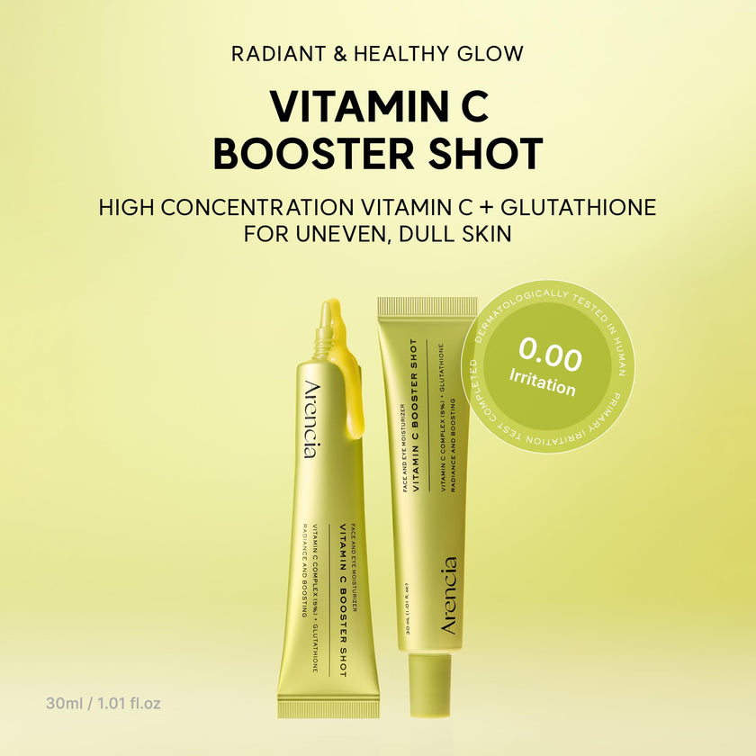 Arencia Vitamin C Booster Shot Serum with Glutathione, Niacinamide and Vitamin E for Dark Spot Care, Fine Lines & Wrinkles, Glass Skin, Korean Skincare 30ml 🍁 All In One Marketplace Canada