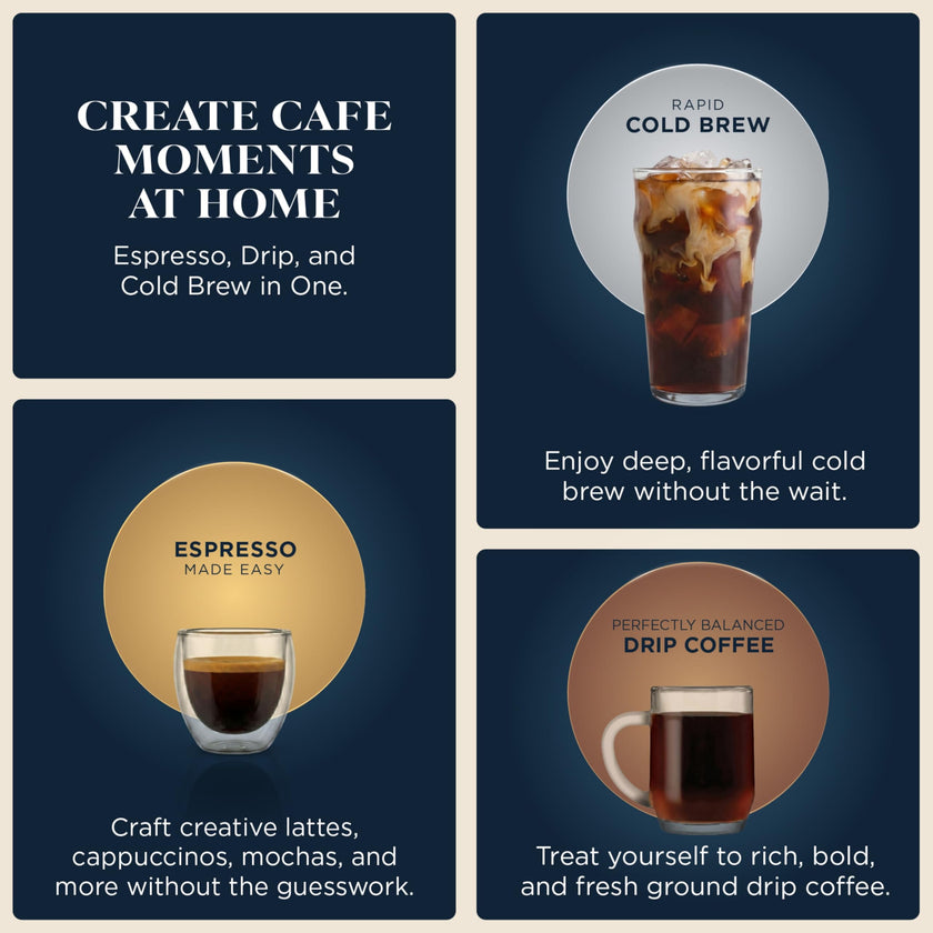Ninja Espresso Machine, Luxe Café Premier Series, Drip Coffee Maker and Rapid Cold Brew, Integrated Grinder, Assisted Tamper, Hands-Free Frother, ES601C (Canadian Version) 🍁 All In One Marketplace Canada