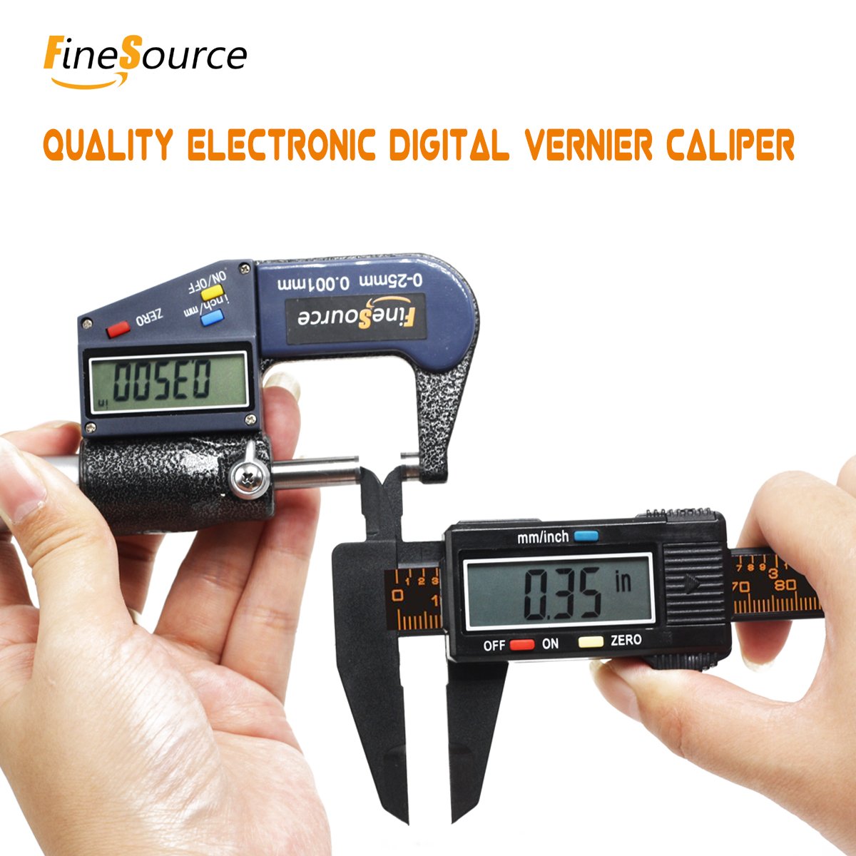 FineSource Electronic Digital Caliper Inch/Metric Conversion 0-6 Inch/150 mm Carbon Fiber Gauge Micrometer Extra Large LCD Screen Auto Off Featured Measuring Tool (Black) 🍁 All In One Marketplace Canada