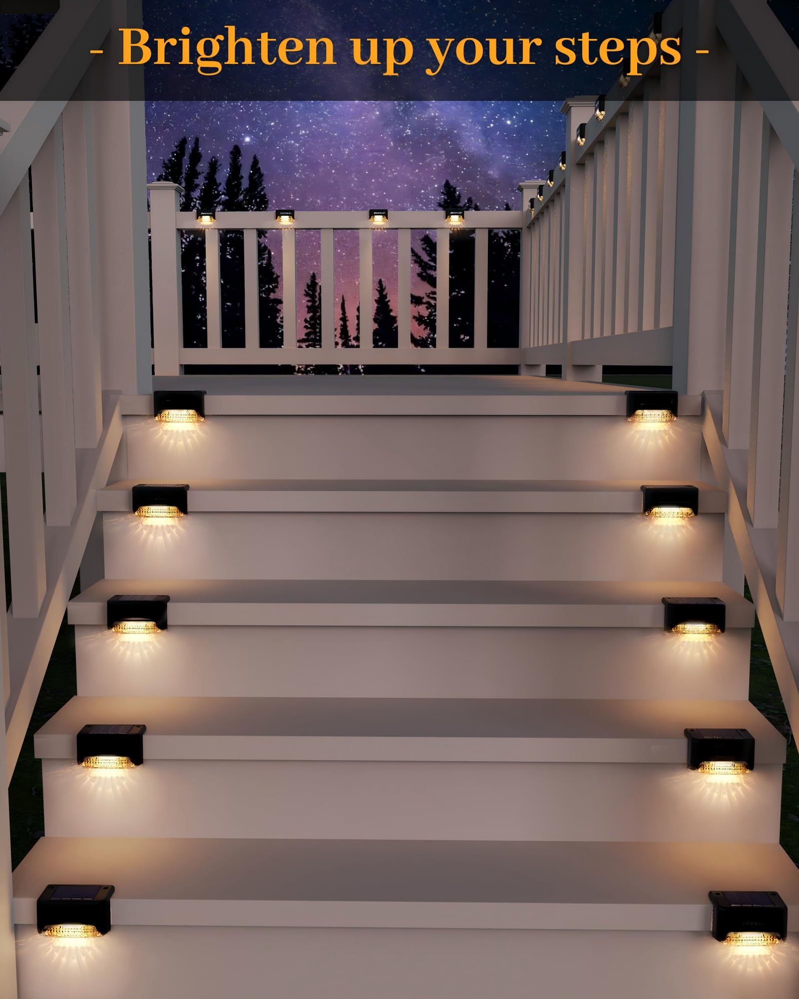 CANASUN Solar Deck Lights 16 Pack Solar Fence Light Solar Powered Outdoor Step Light IP65 Waterproof LED Pathway Light for Deck Fence Railing Garden Patio StairYard (Warm Light) 🍁 All In One Marketplace Canada