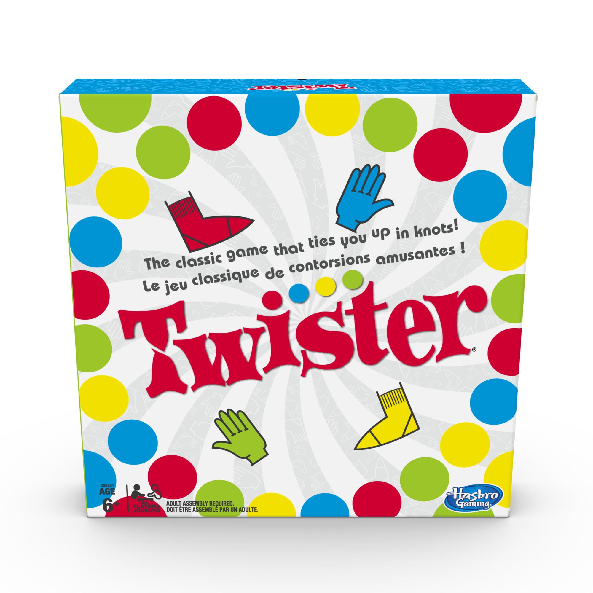 Hasbro Twister Game, Party Game, Classic Board Game for 2 or More Players, Indoor and Outdoor Game for Kids 6 and Up, English and French Bilingual Version 🍁 All In One Marketplace Canada
