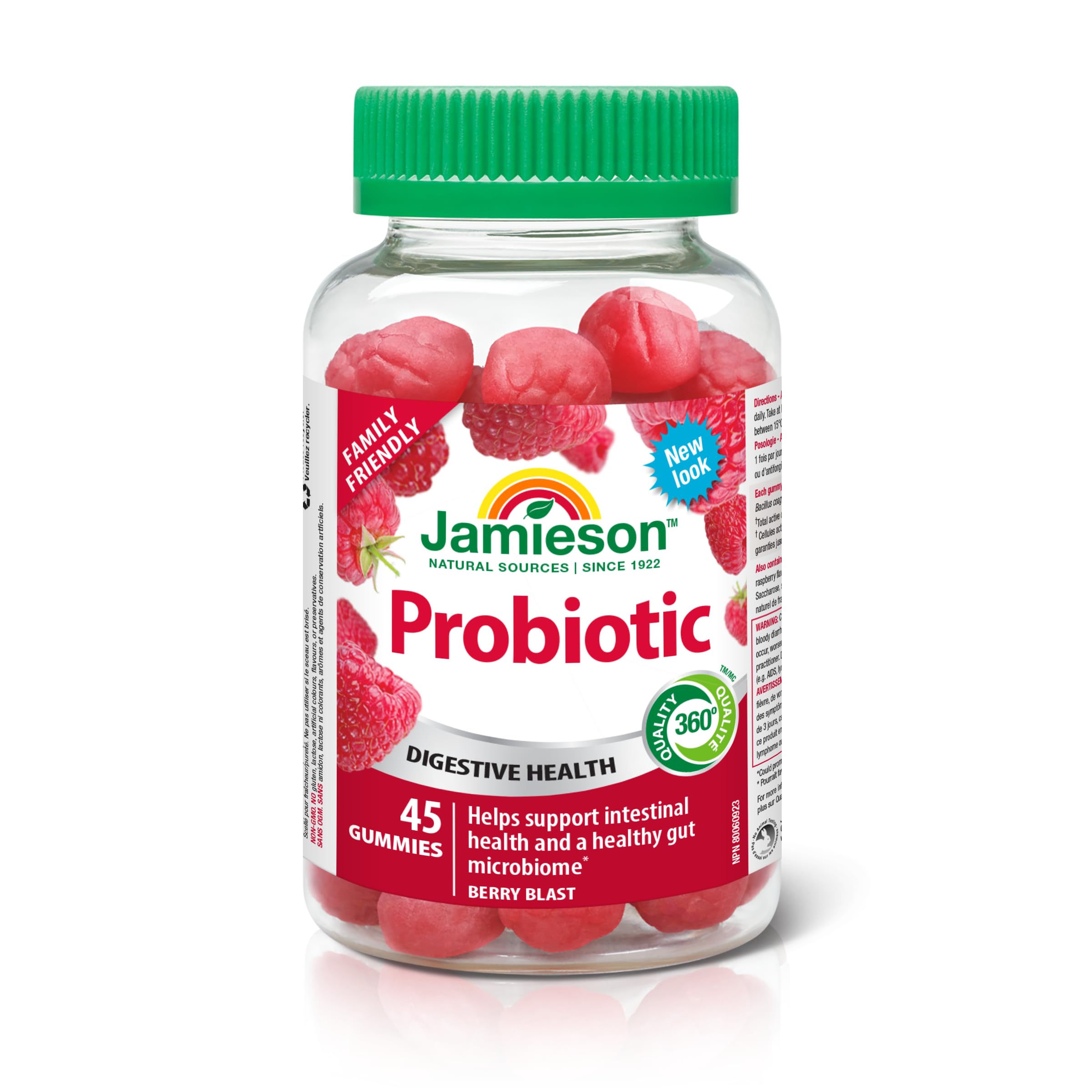Jamieson Probiotic Gummy, 1 Billion CFU, Berry Blast Flavour, Family Friendly (3+). 45 Gummies. Improves Digestive Health, Supports a Healthy Microbiome, No Artificial Colours or Flavours 🍁 All In One Marketplace Canada