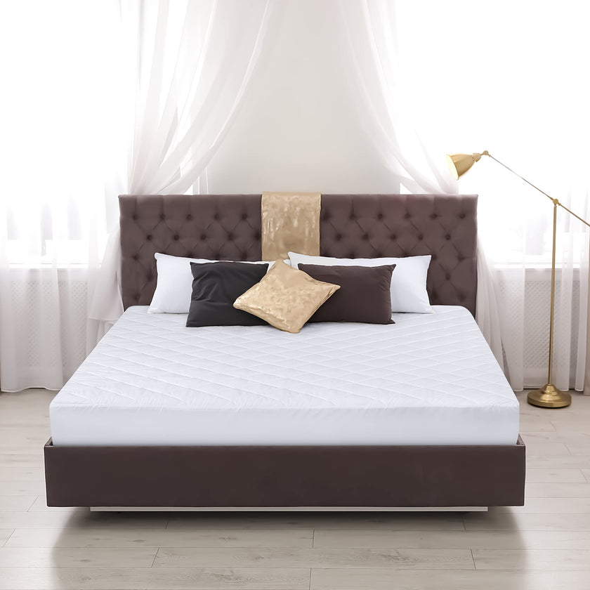 Utopia Bedding Quilted Fitted Mattress Pad, King Size, Elastic Fitted Mattress Topper Protector and Cover Stretches up to 16 Inches Deep, Machine Washable (White) 🍁 All In One Marketplace Canada