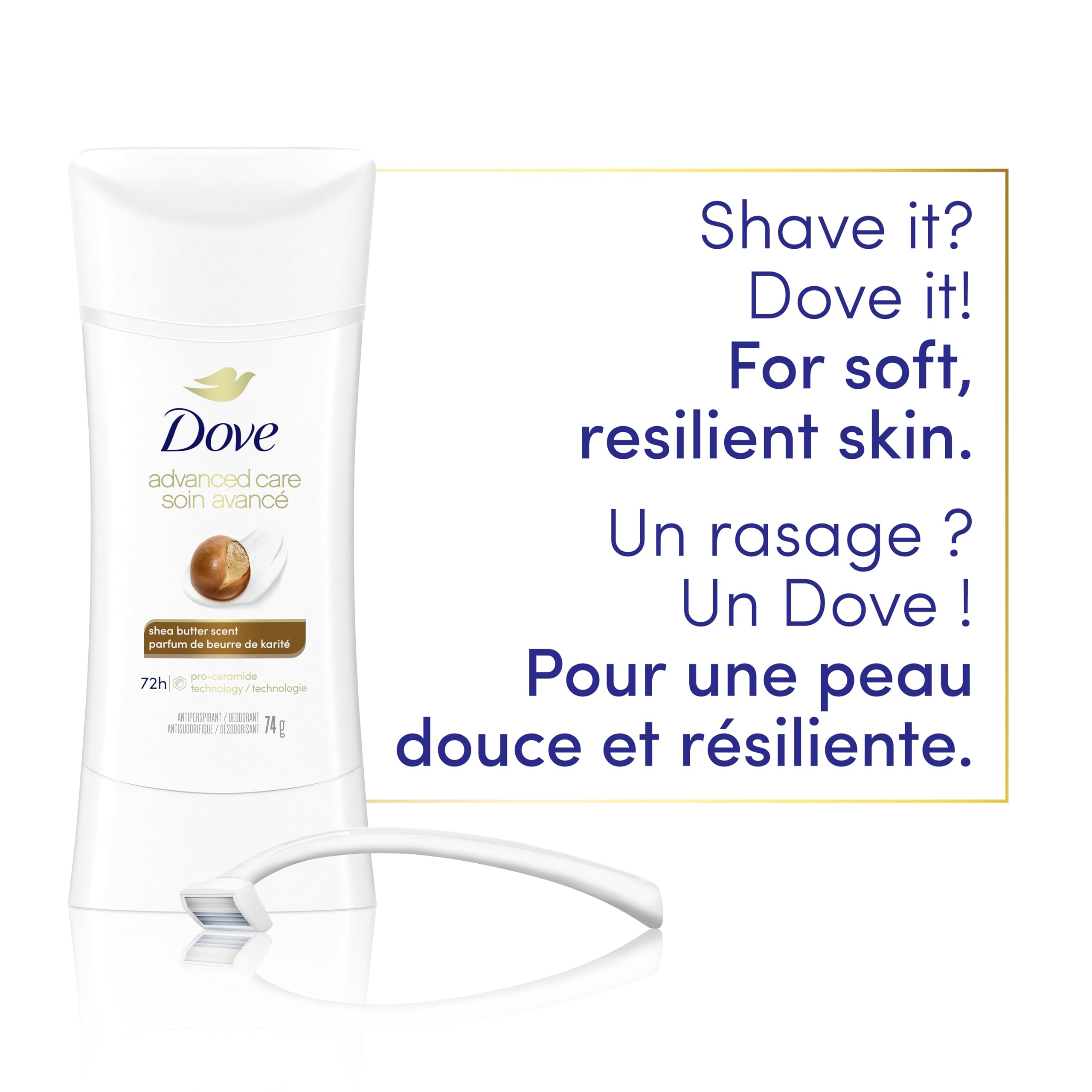 Dove Advanced Care Antiperspirant Stick for women Shea Butter for 48-Hour Protection, Cruelty-Free Women's Antiperspirant, 74g (Pack of 3) 🍁 All In One Marketplace Canada