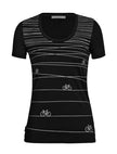 Icebreaker Women's Tech Lite II Bicycle Print Scoop Neck Tee Shirts Large