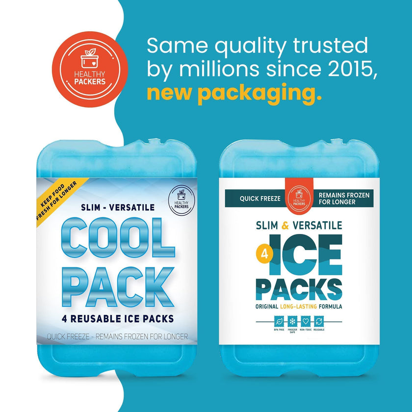 Healthy Packers Ice Packs for Lunch Boxes & Coolers - Freezer Packs - Original Cool Pack | Cooler Accessories for Beach, Camping & Fishing | Slim & Long-Lasting Reusable Ice Pack for Cooler 🍁 All In One Marketplace Canada