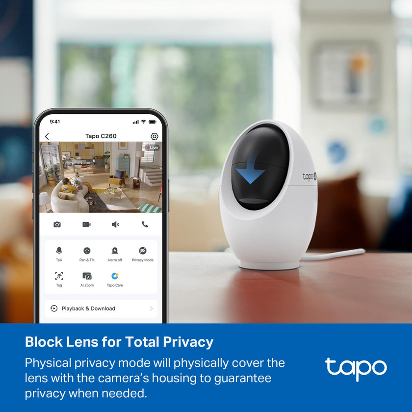 Tapo 4K 8MP Pan/Tilt Indoor Security Camera for Baby Monitor, No Monthly Fee, Pet Camera w/Motion Detect and Track, SD/Cloud Storage, Works w/Alexa, Google, and Samsung (Tapo C260) 🍁 All In One Marketplace Canada