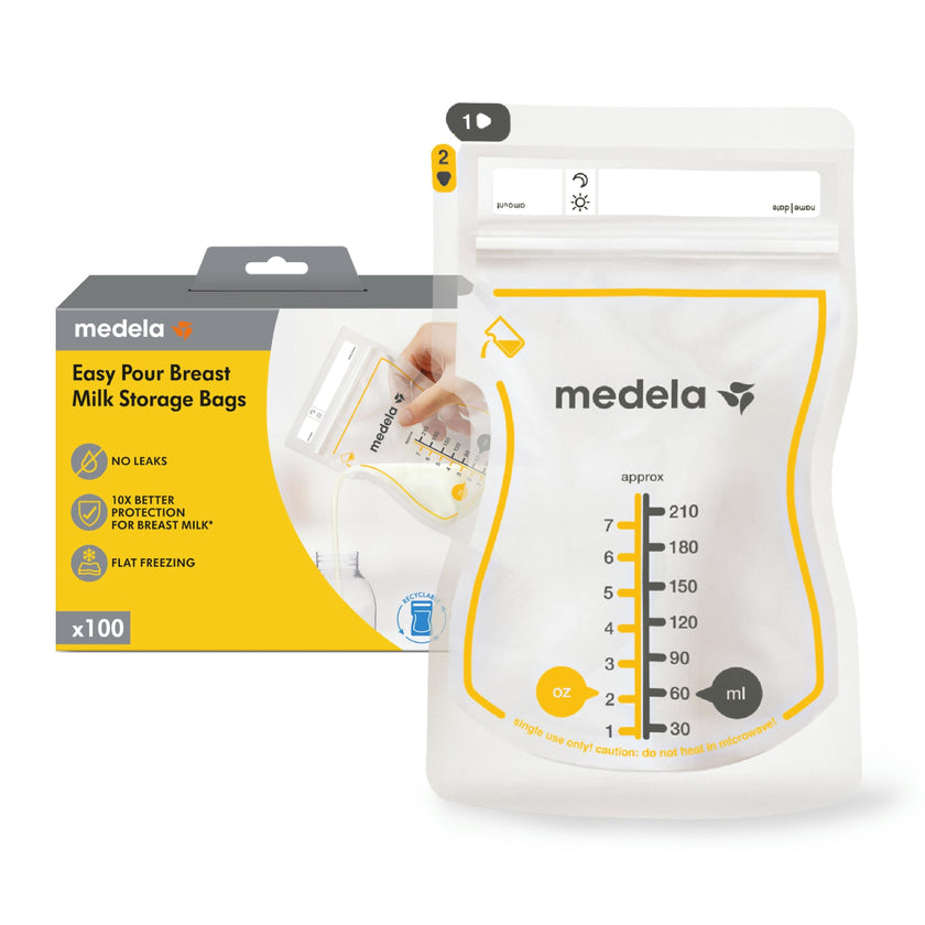 Medela Easy Pour Disposable Breast Milk Storage Bags, 7 oz/210 ml Capacity, Leakproof Design with Milk Protection, Made Without BPA, Pack of 100 🍁 All In One Marketplace Canada