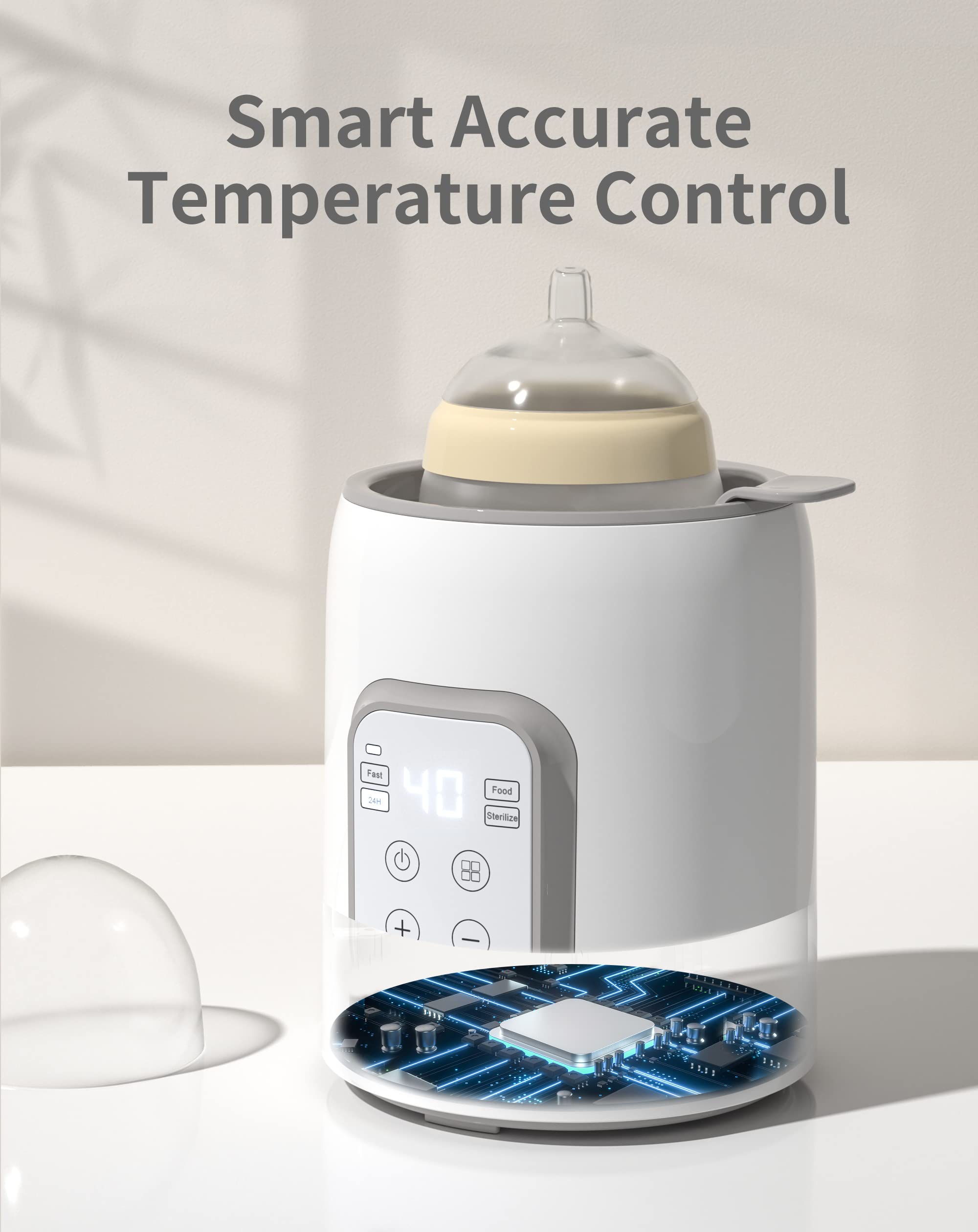 Bottle Warmer, GROWNSY 8-in-1 Fast Baby bottle Warmer with Timer LCD Display Accurate Temperature Control for Breastmilk or Formula 🍁 All In One Marketplace Canada