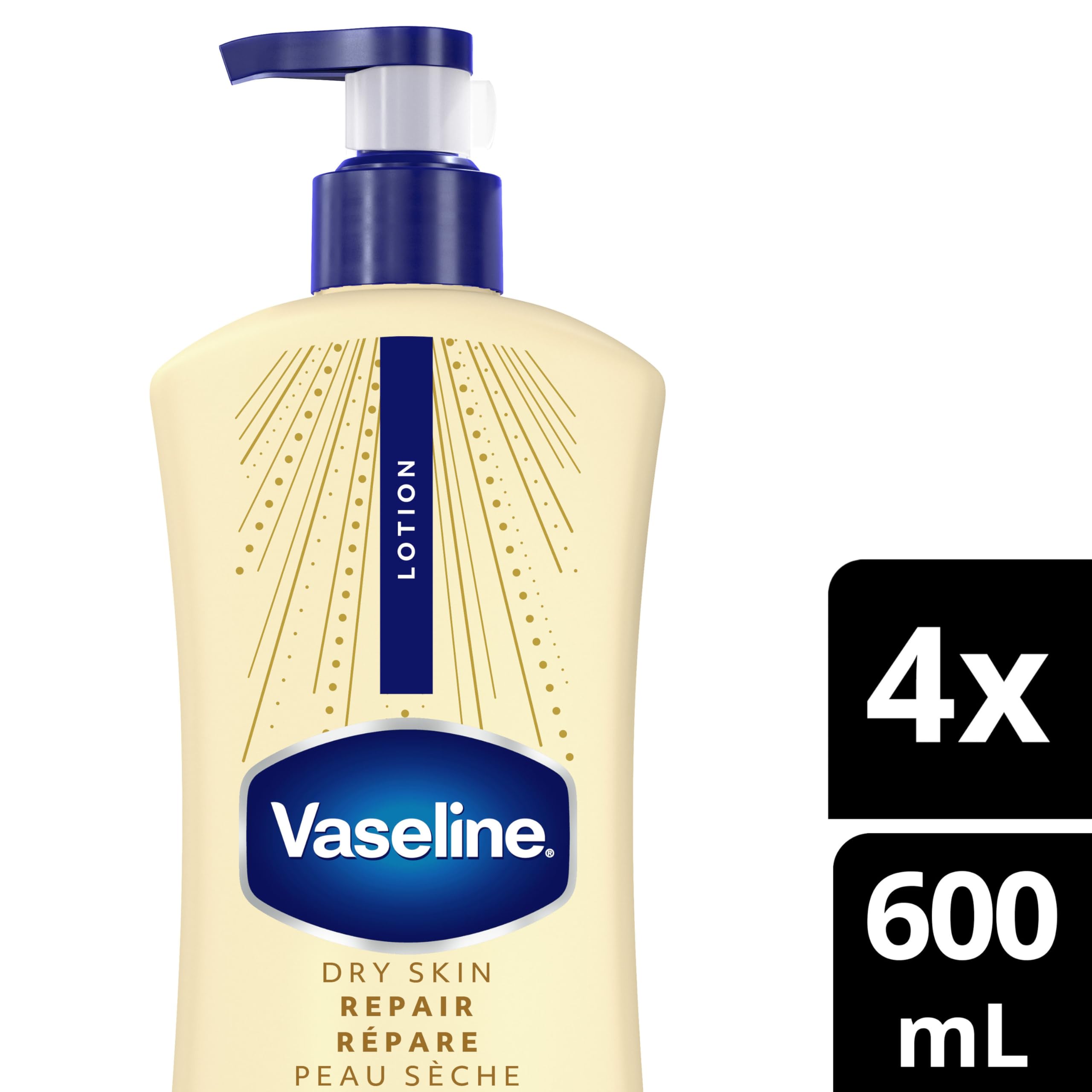 Vaseline Dry Skin Repair Lotion Ultra-Hydrating 72H Moisture, 600mL, 4-Pack 🍁 All In One Marketplace Canada