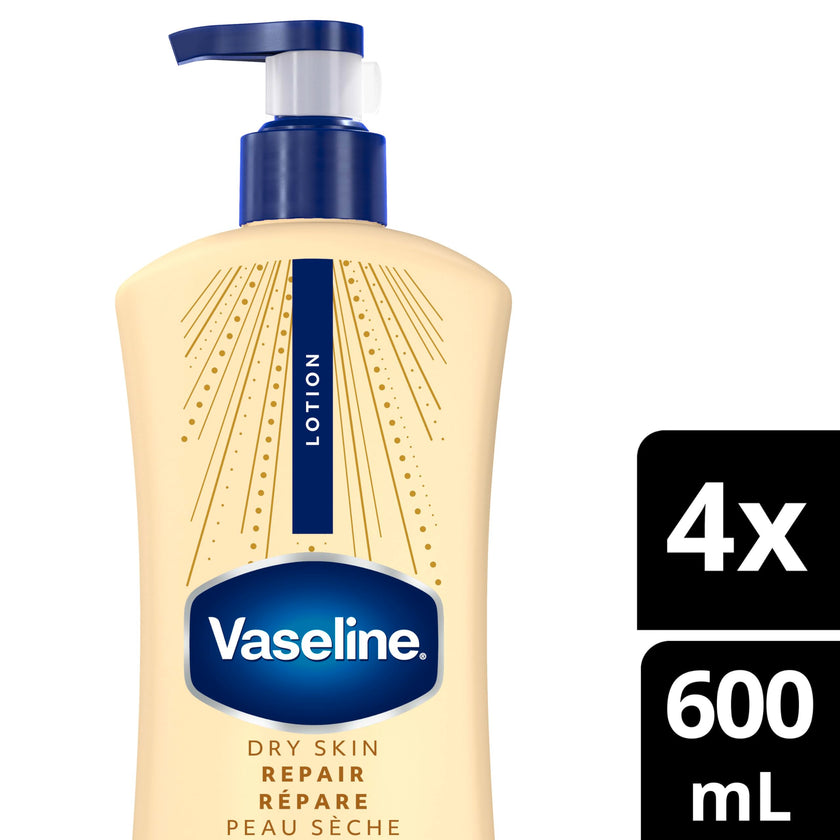 Vaseline Dry Skin Repair Lotion Ultra-Hydrating 72H Moisture, 600mL, 4-Pack 🍁 All In One Marketplace Canada