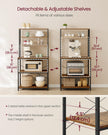 VASAGLE Coffee Bar, Baker’s Rack for Kitchen with Storage, 6-Tier Kitchen Shelves with 6 Hooks, Microwave Stand, Industrial, 15.7 x 31.5 x 65.7 Inches, Rustic Brown and Black UKKS019B01 🍁 All In One Marketplace Canada