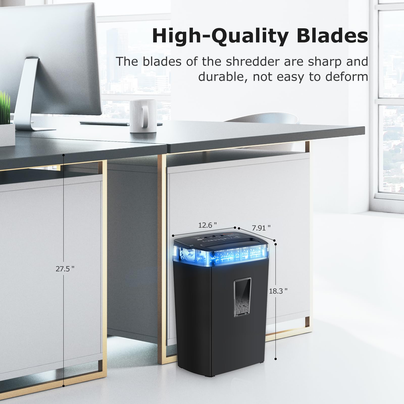 Bonsaii 12-Sheet Cross Cut Paper Shredder, 5.5 Gal Home Office Heavy Duty Shredder for Paper, Credit Card, Mail, Staples, with Transparent Window, High Security Level P-4 (C275-A) 🍁 All In One Marketplace Canada