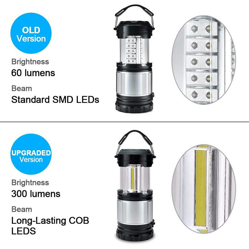 Collapsible COB Camping Lantern – Portable LED Tent Light with Brightness Control