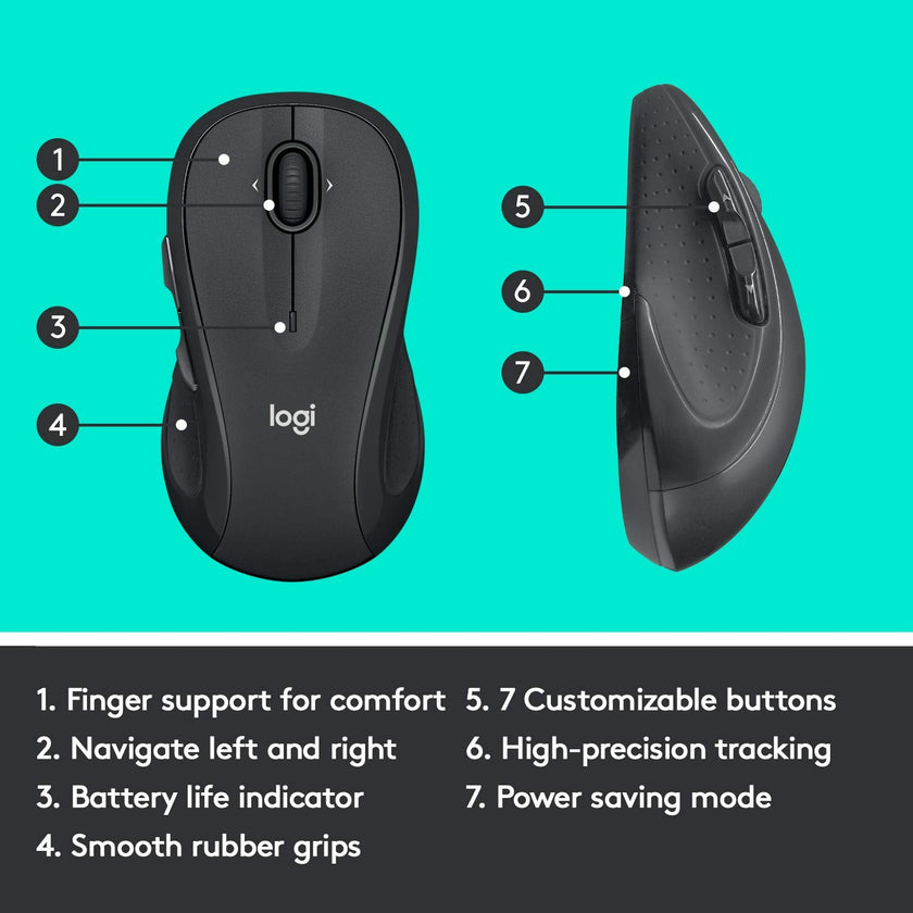 Logitech M510 Wireless Computer Mouse for PC with USB Unifying Receiver - Graphite 🍁 All In One Marketplace Canada