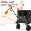 Overmont 300L Foldable Collapsible Wagon - Heavy Duty Utility Beach Wagon Cart with Rotatable Wide Wheels Inside Pockets for Camping Garden Shopping Sports - 440lbs Load 🍁 All In One Marketplace Canada